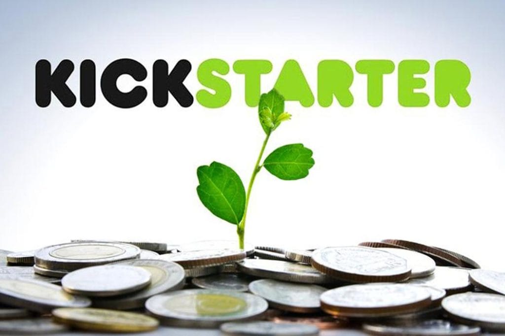 Kickstarter logo with money and seedling