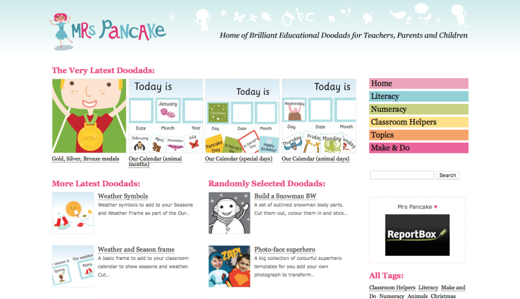 Cute illustrative teaching resources from Mrs Pancake