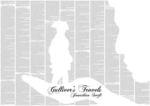 The full text of a novel displayed in one minimal poster