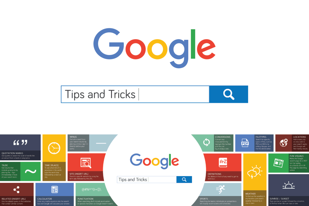 A printable banner for displaying tips and tricks when using Google