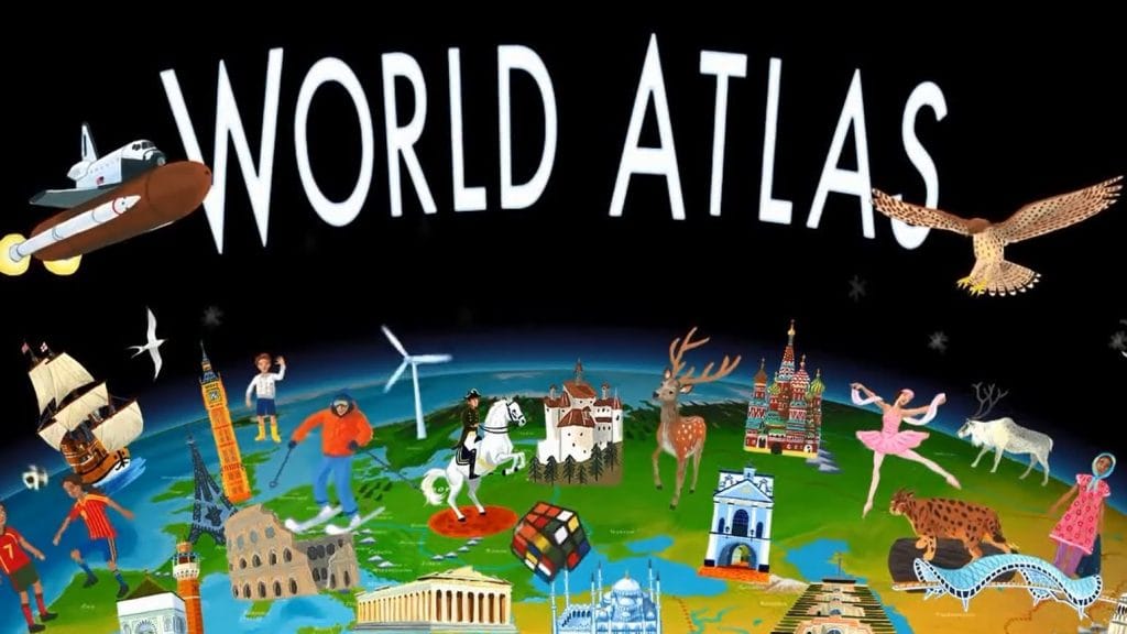 Illustration of the Barefoot World Atlas app for iPad