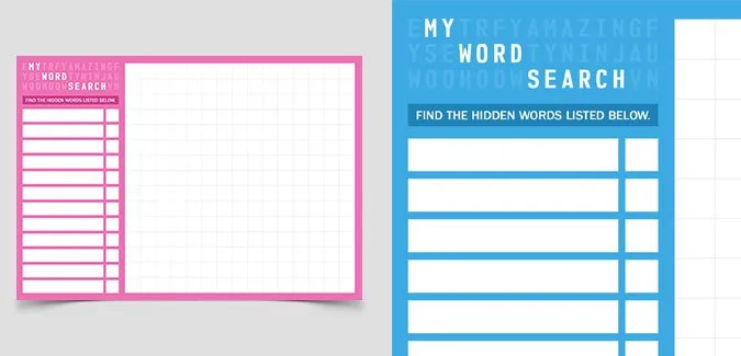 Blank Word Search Templates