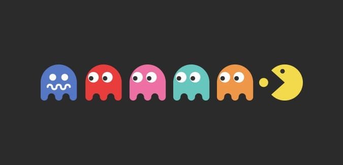 Pacman game characters and objects