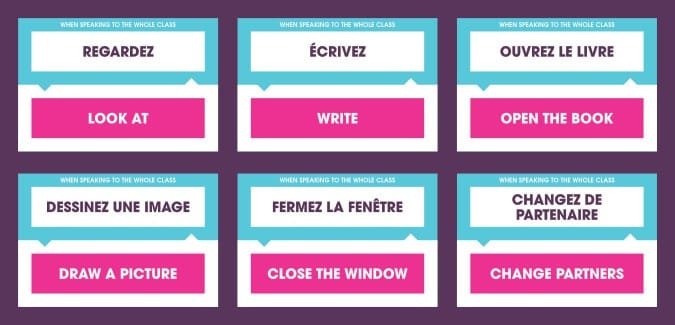 French to English translations for classroom communication