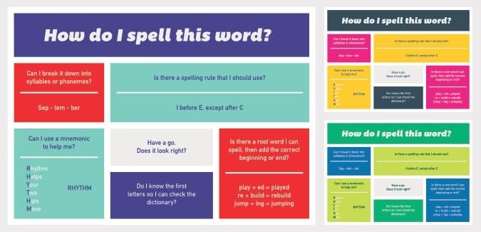 How do I spell this word? poster for helping students break down tricky words