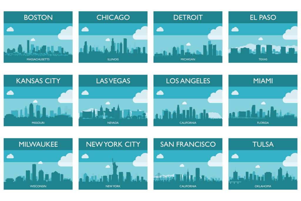 reference cards for us cities