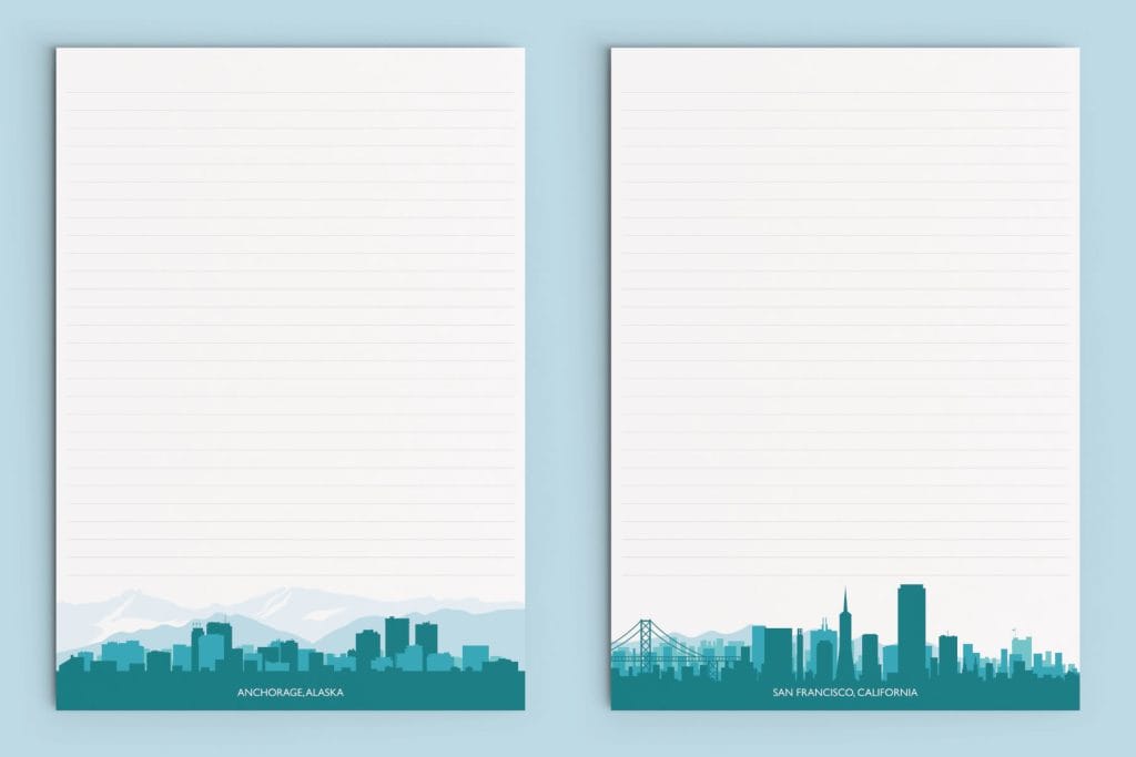 cities of usa writing templates free