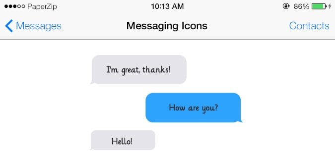 Printable message icons