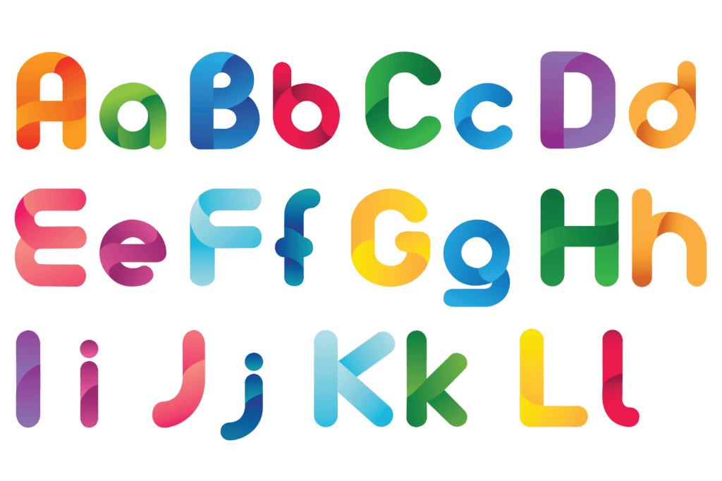 colourful rounded alphabet