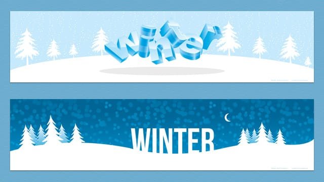 Two winter banners for displaying in the classroom