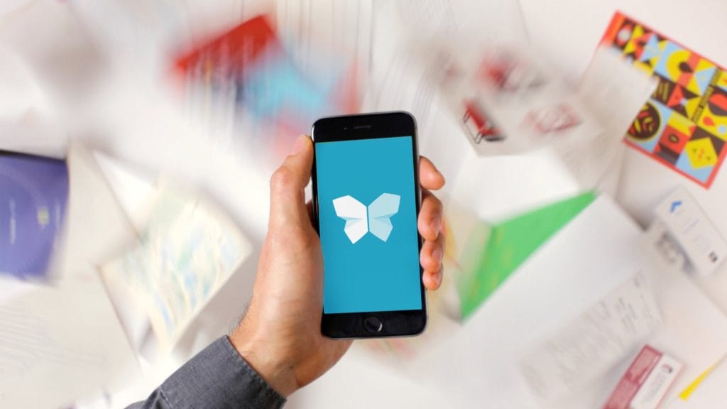 A marketing image for the Evernote app, Scannable