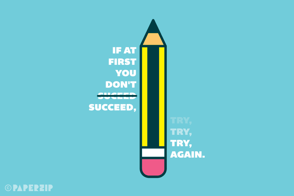 if at first you don't succeed, try, try again poster free classroom