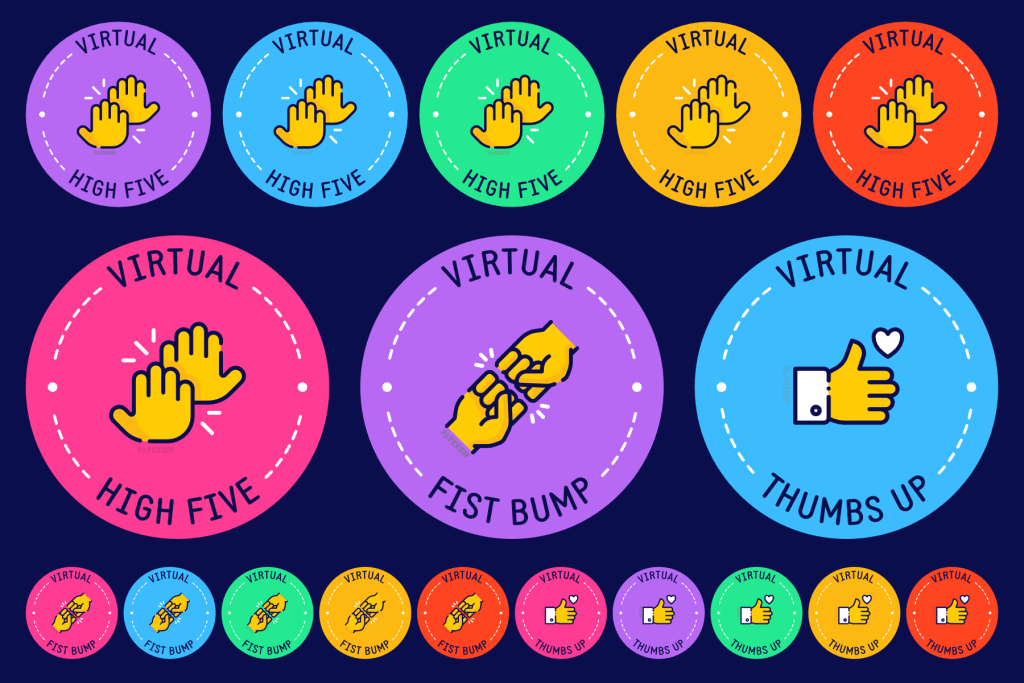 virtual high 5 thumbs up fist bump
