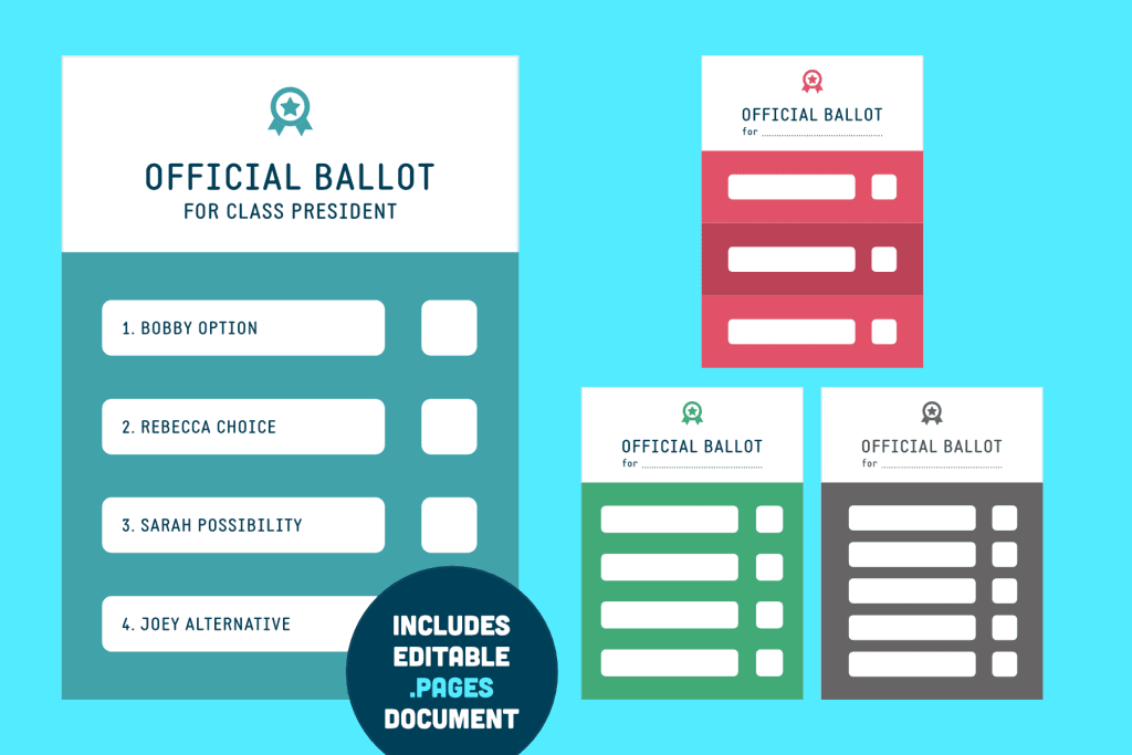 Editable voting ballots in four colours