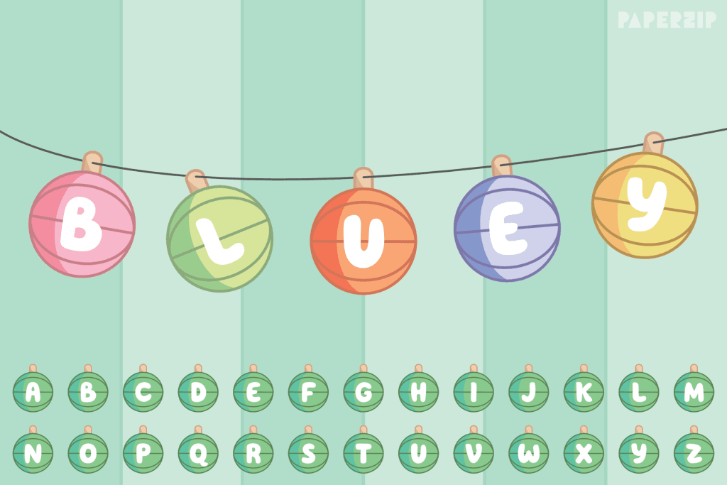 bluey alphabet free printable