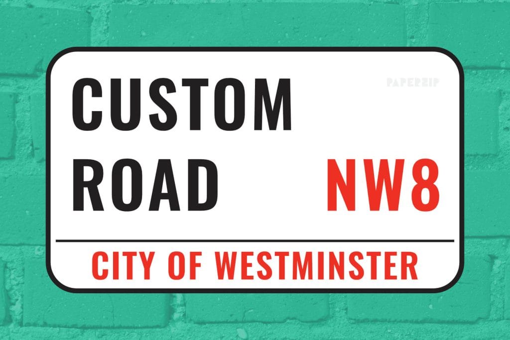 customisable london street sign personalised