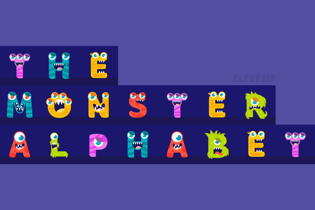 free monster letters alphabet