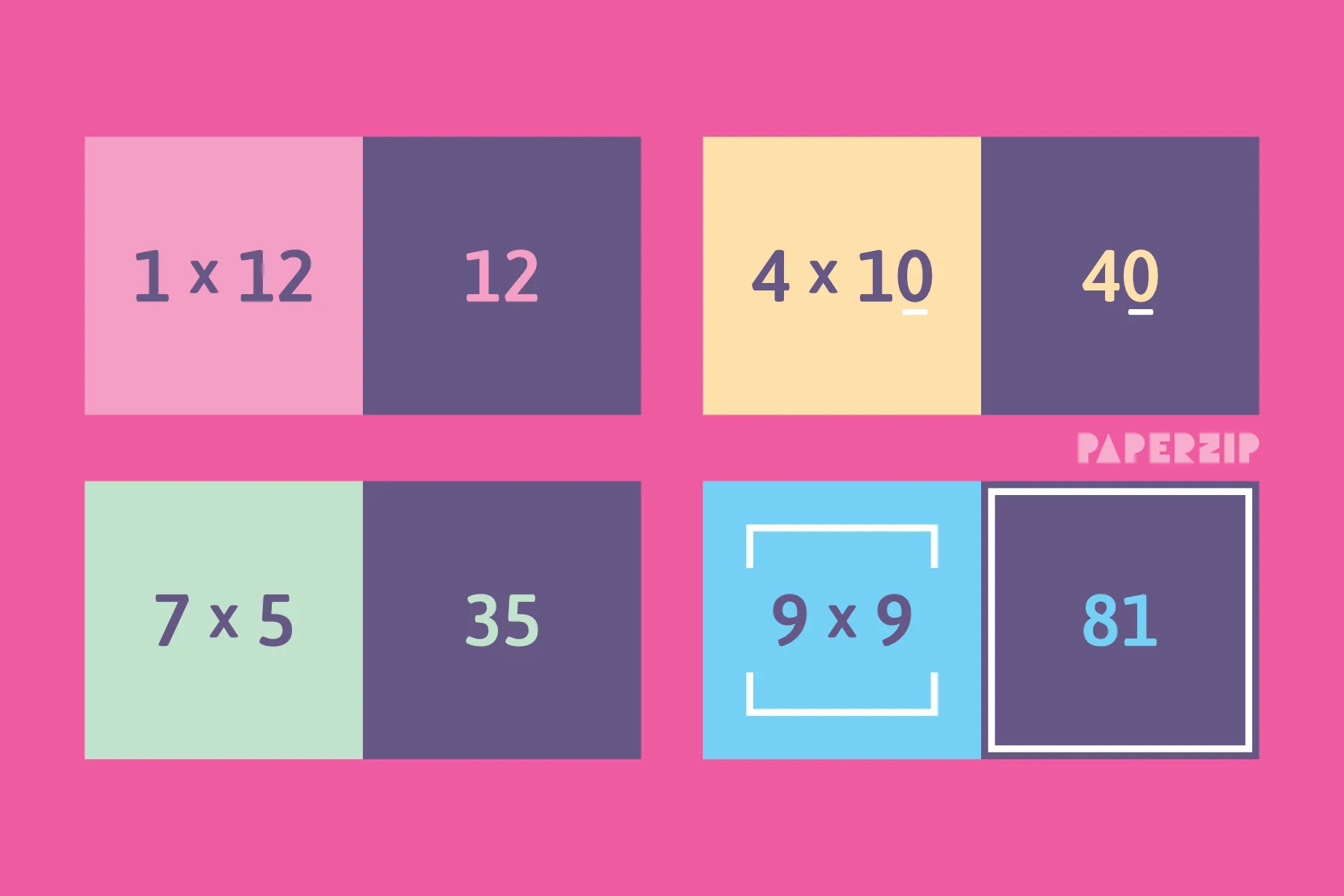 Foldable Multiplication Flash Cards
