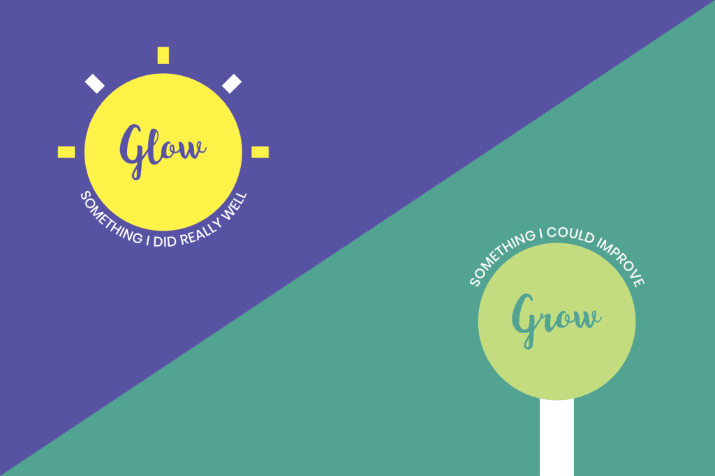 A featured image displaying a sun with the words glow and a tree with the words grow.
