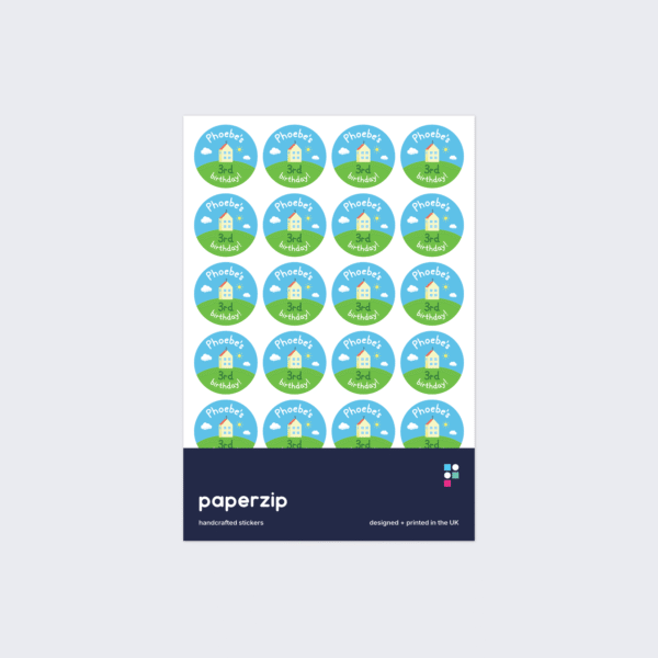 Personalised Cartoon Pig House Stickers