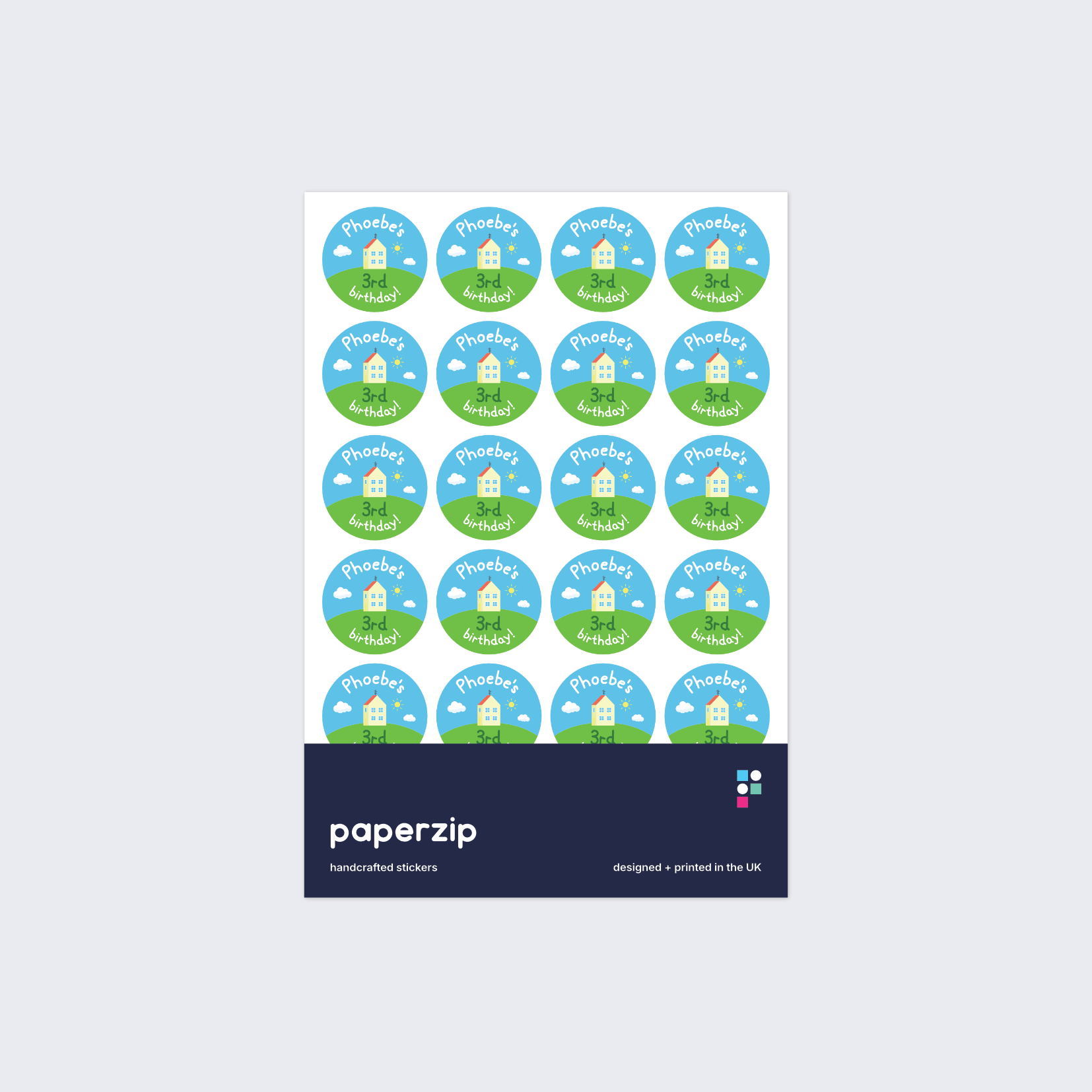 Personalised Cartoon Pig House Stickers