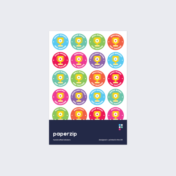 Personalised Teacher Trophy Stickers