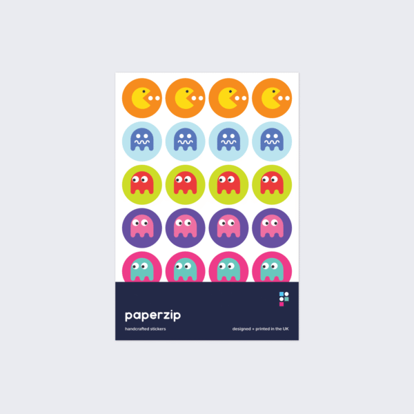 Retro Video Game Ghost Stickers