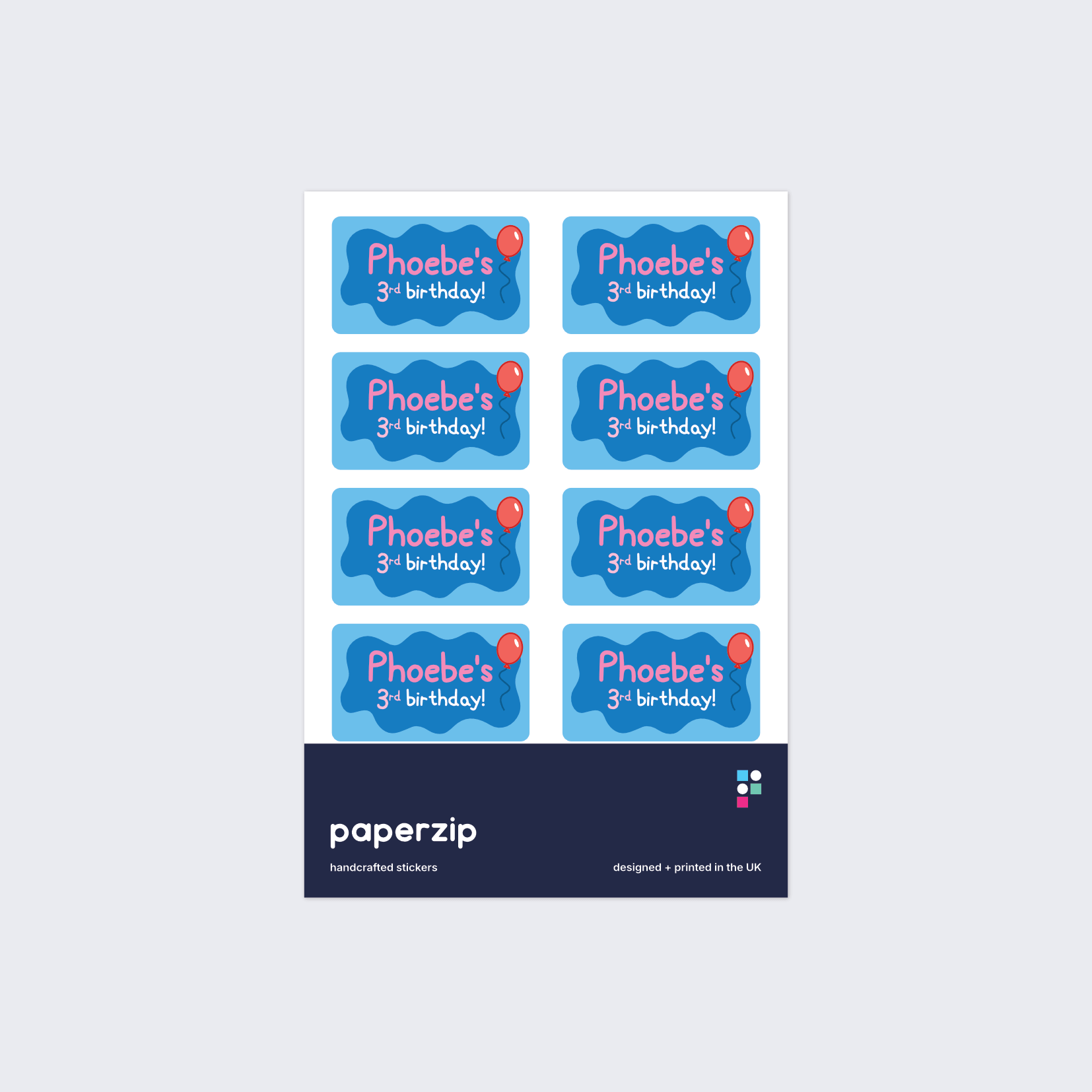 Personalised Cartoon Pig Logo Stickers