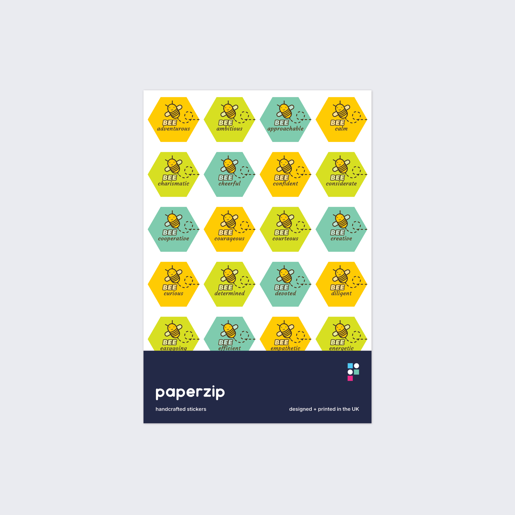 Bee Happy and Positive Stickers