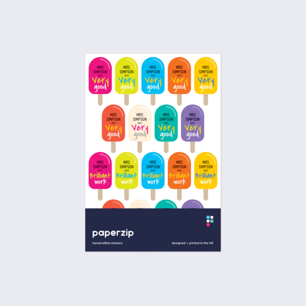 Personalised Ice Lolly Stickers