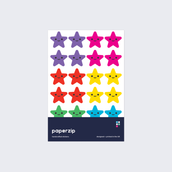 Colourful Smiley Star Stickers