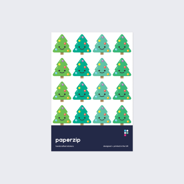 Smiling Christmas Tree Stickers