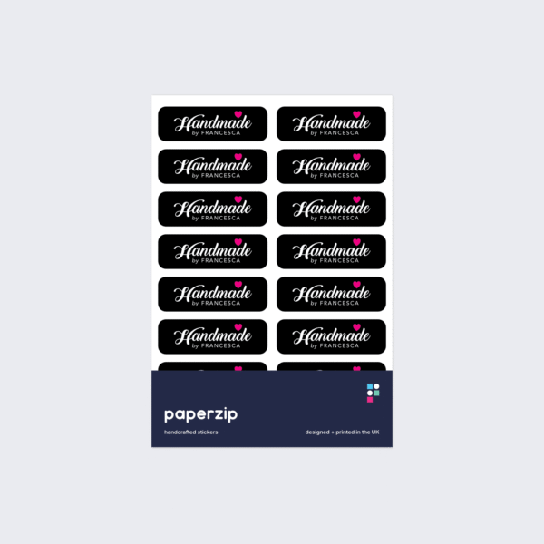 Personalised Handmade By Name Stickers