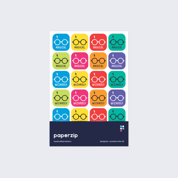 Colourful Wizard Glasses Stickers