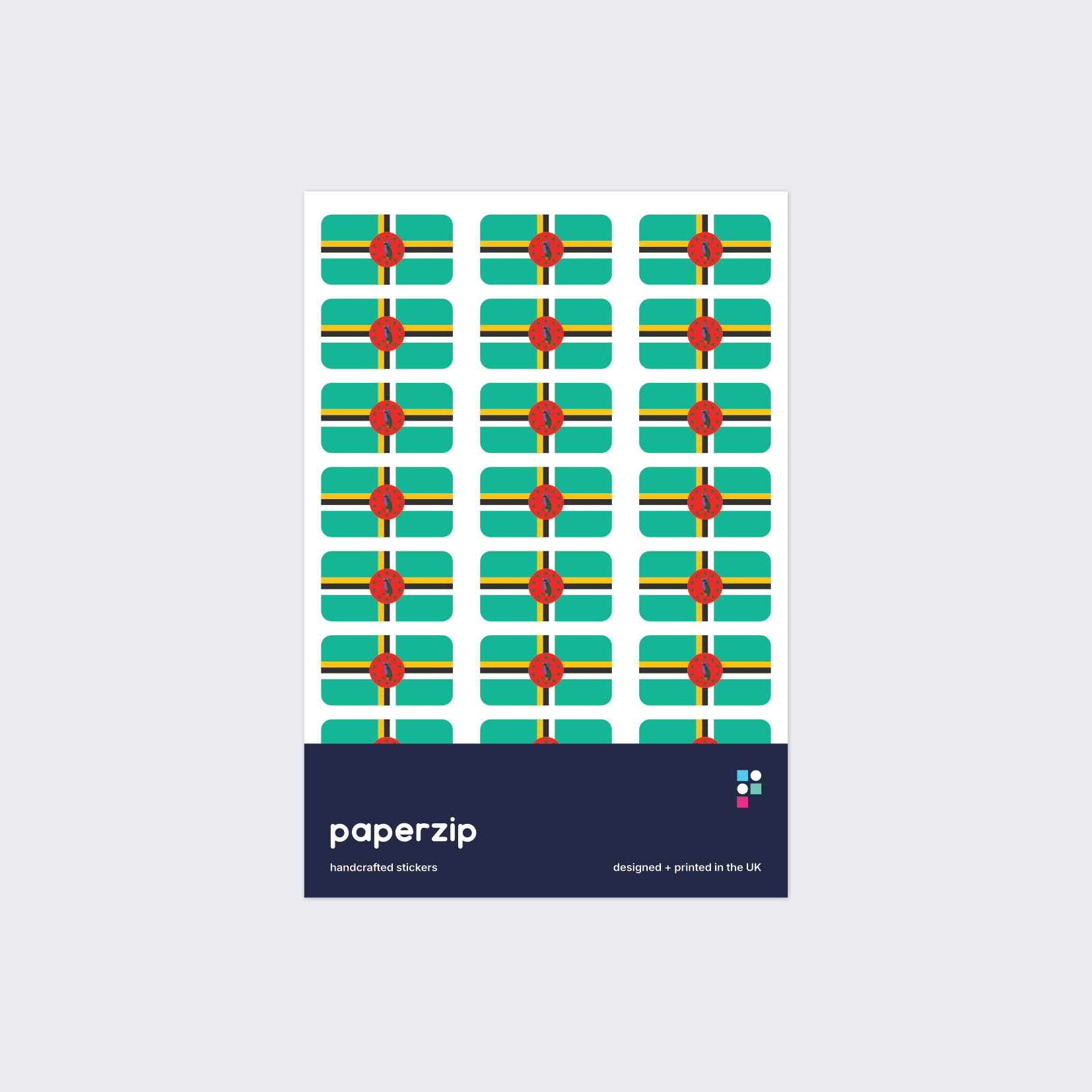 Dominica Flag Stickers