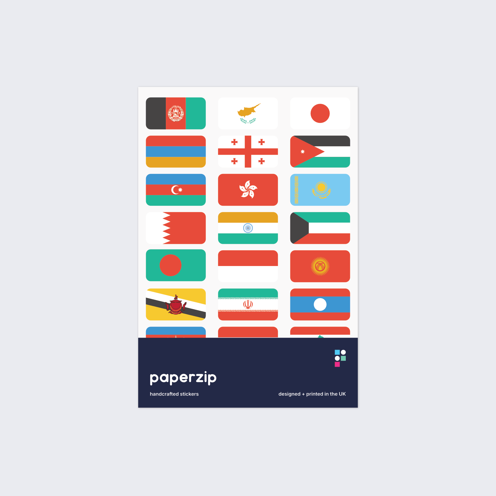 Flags of Asia Stickers