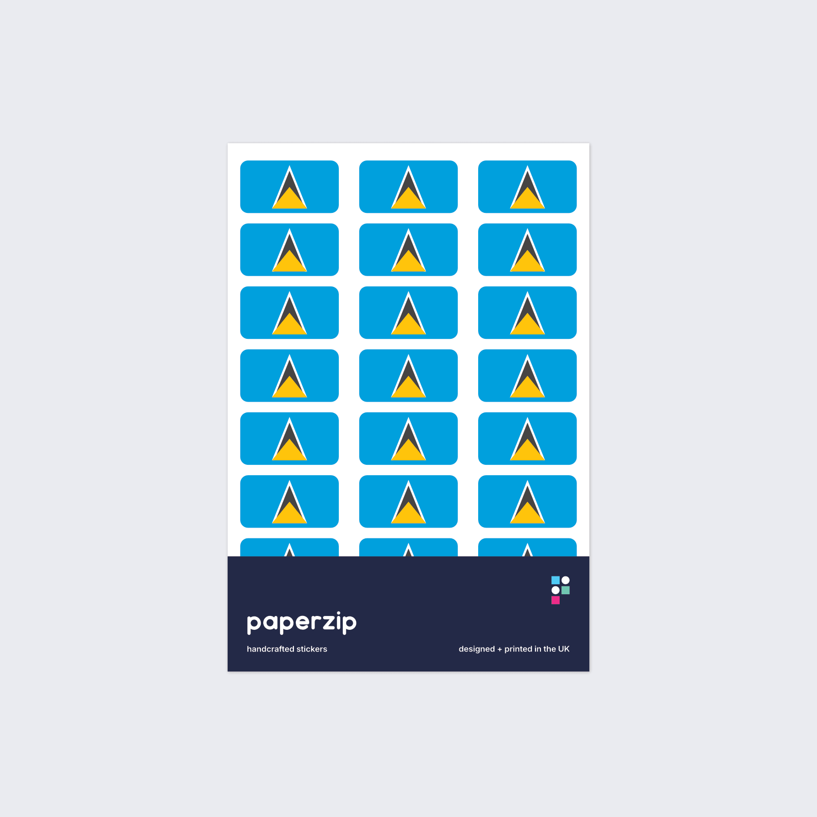 Saint Lucia Flag Stickers