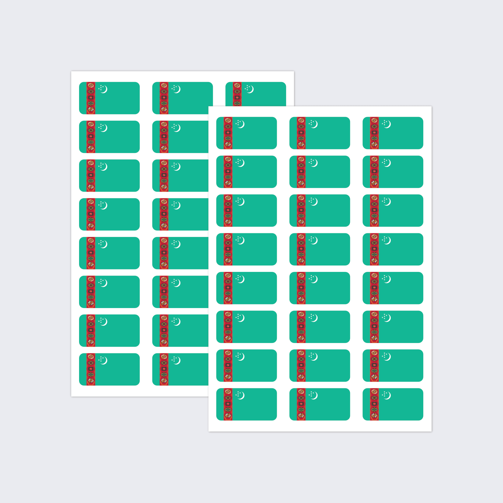 Turkmenistan Flag Stickers - Image 2