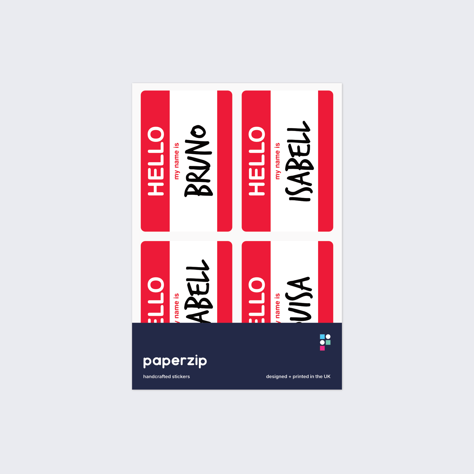 Personalised Hello My Name Is Stickers