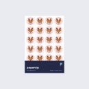 A pack of stickers featuring cute red-nosed reindeer.