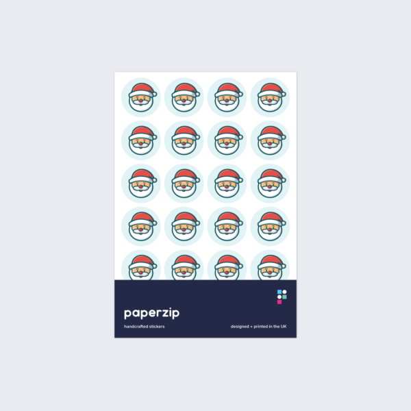 A set of cute Santa Claus stickers by Paperzip.
