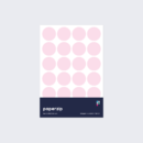 A pack of stickers featuring light pink dots for colour coding documents and files.