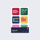 A pack of stickers by Paperzip for adding humour to Christmas gifts.