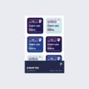 A pack of personalised Christmas labels featuring Santa Claus