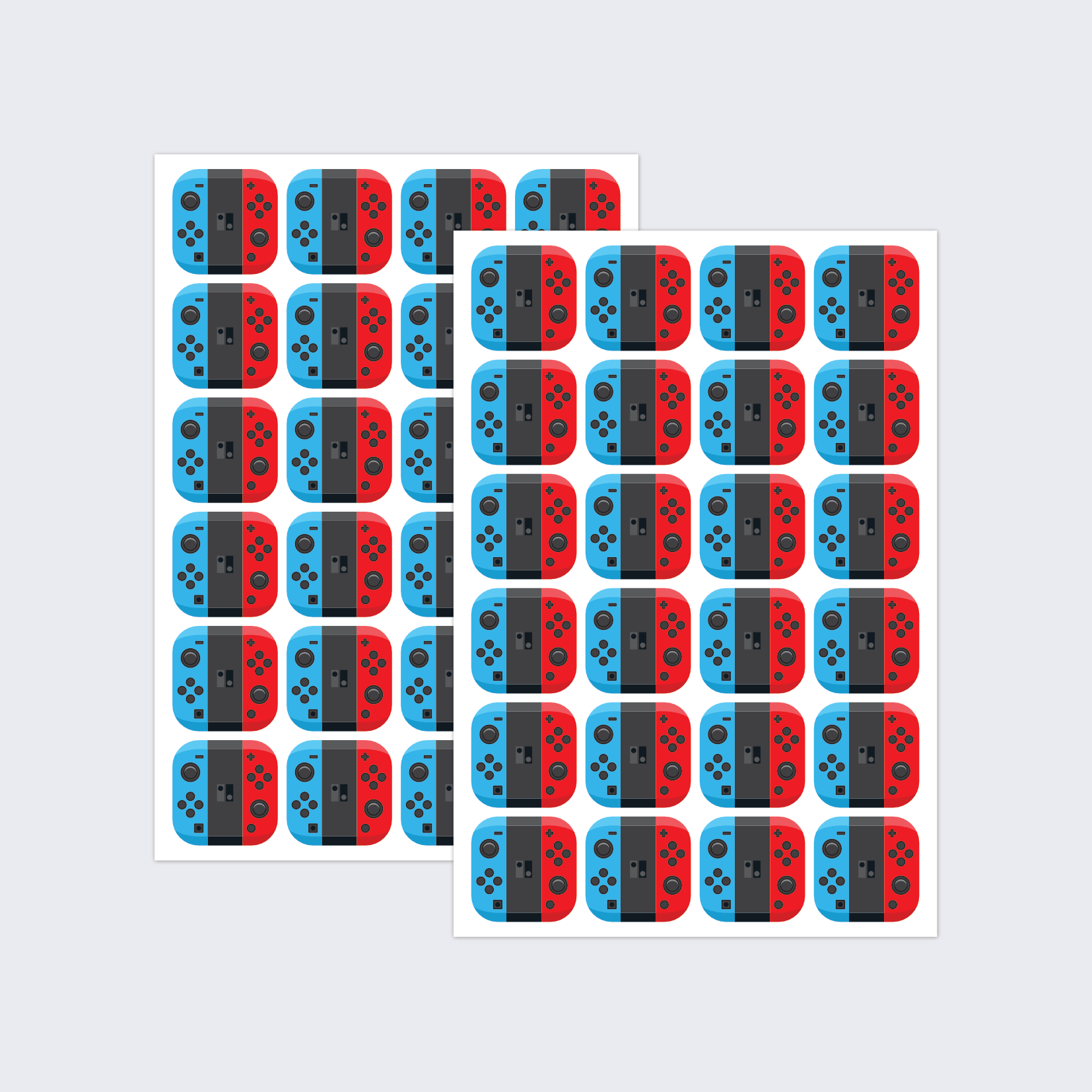 Two sheets of stickers for rewarding children, in the style of the Nintendo Switch.