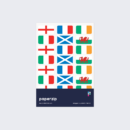 A pack of stickers displaying the flags of the Six Nations countries.