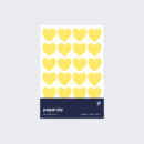 A pack of bright yellow heart-shaped stickers by Paperzip.